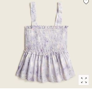 Flora Obscura X J. Crew featherweight satin tank in lavender fields.